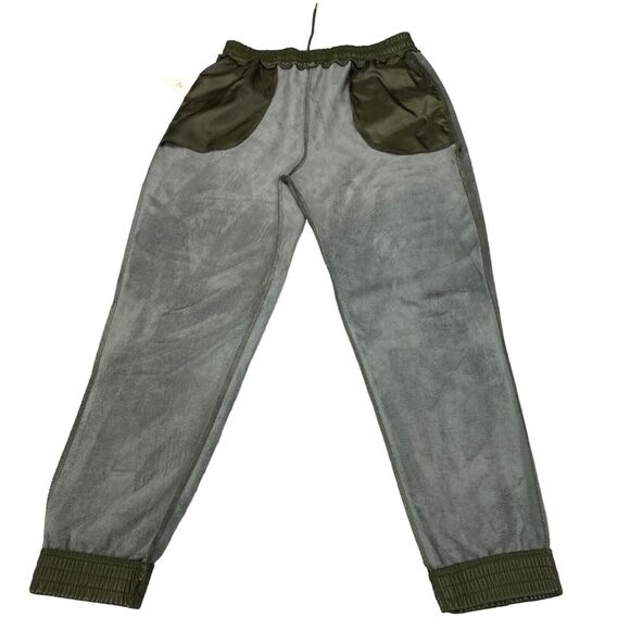 Anthropologie Avec Les Files Faux Leather Jogger Pants Womens Small Green - Picture 11 of 16